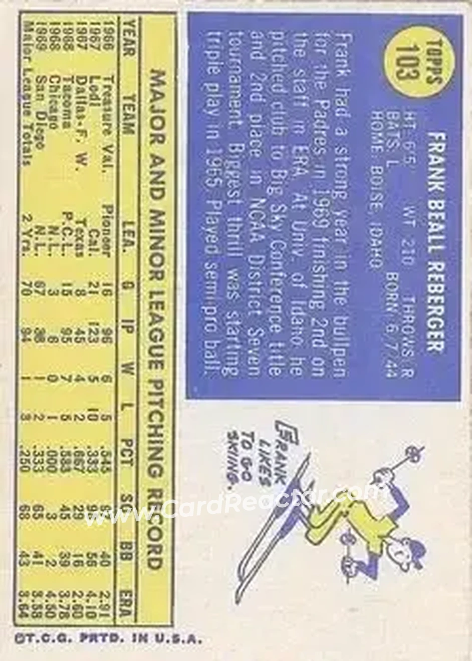 Back of Frank Reberger