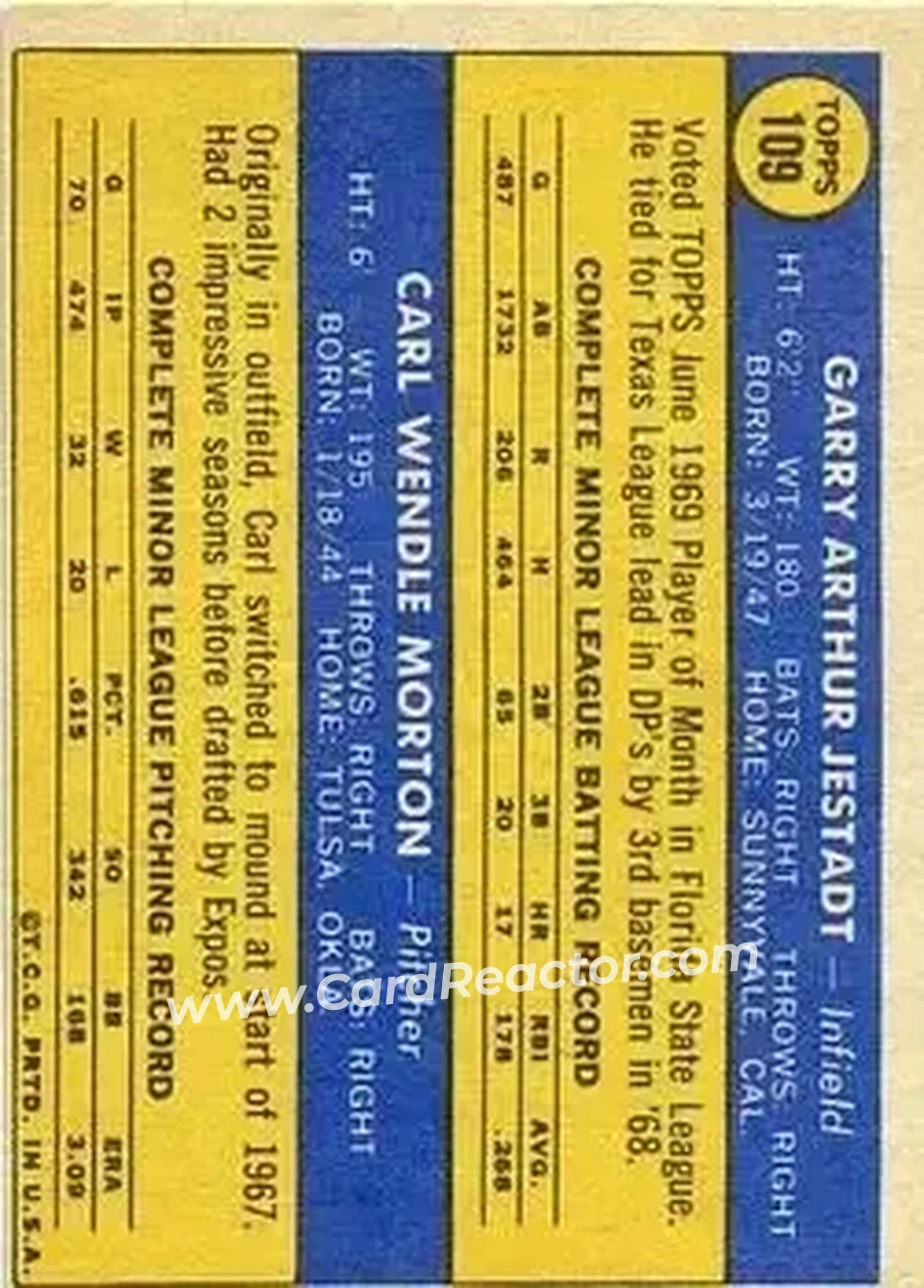 Back of Card #109