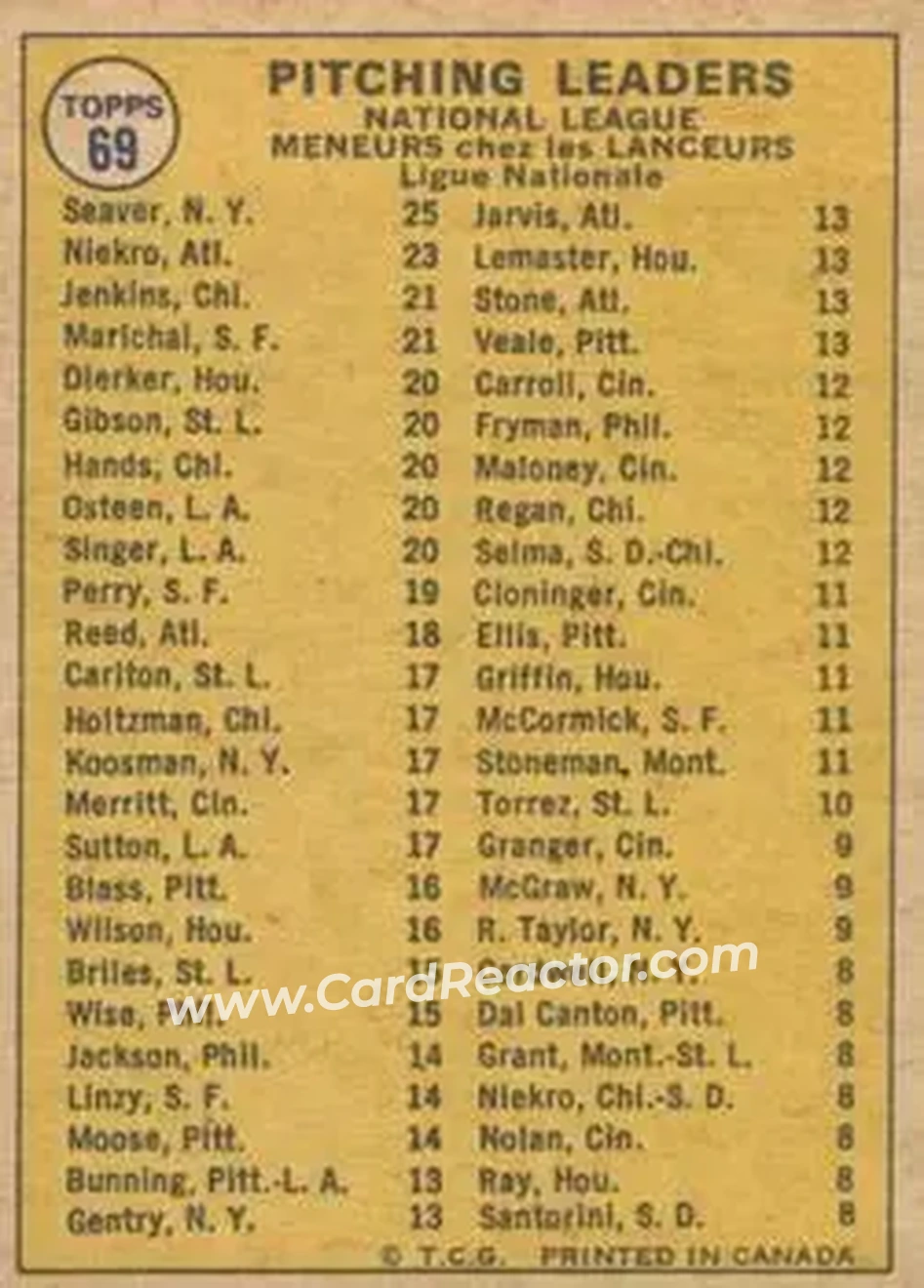 Back of Card #69