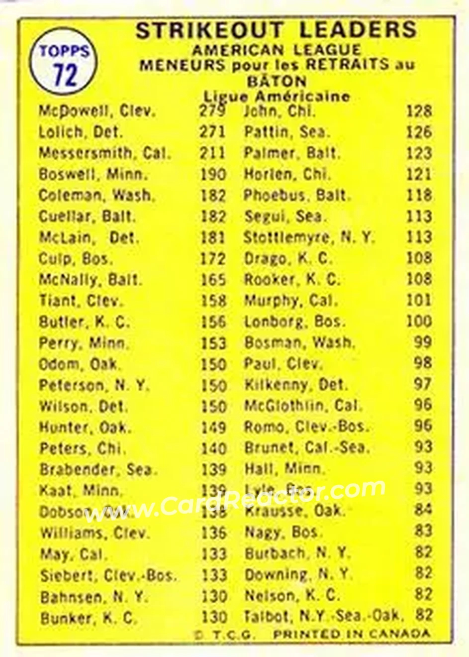 Back of Card #72