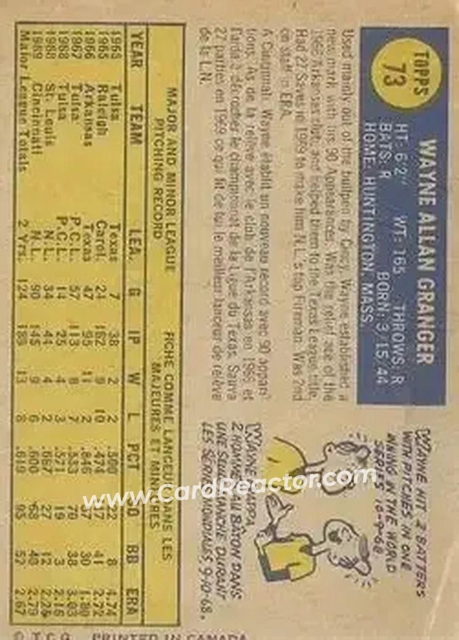 Back of Wayne Granger