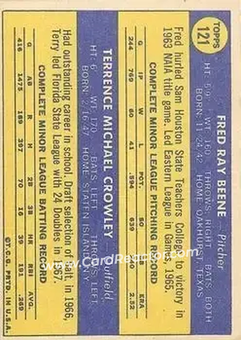 Back of Card #121
