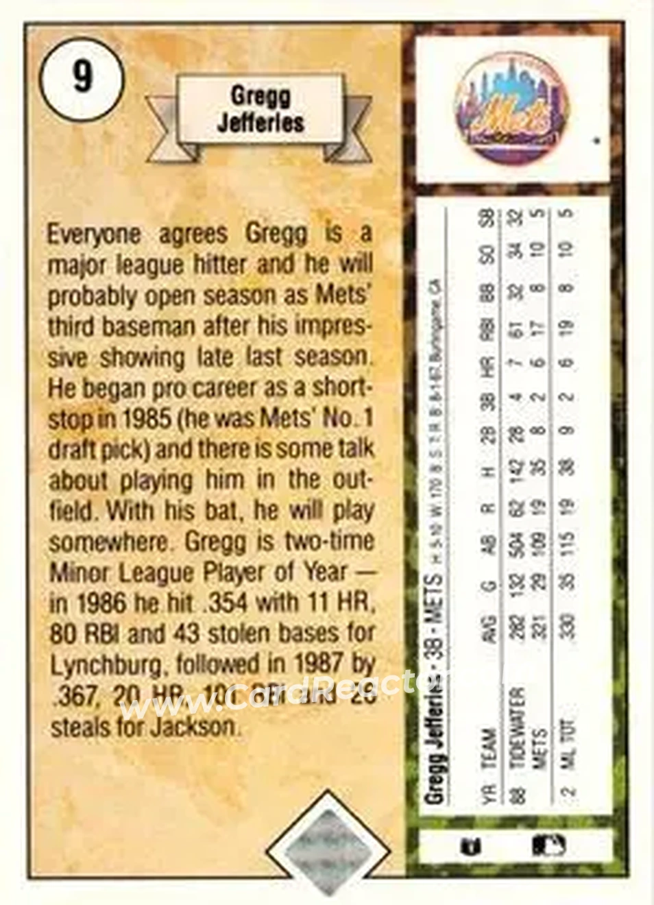 Back of Gregg Jefferies