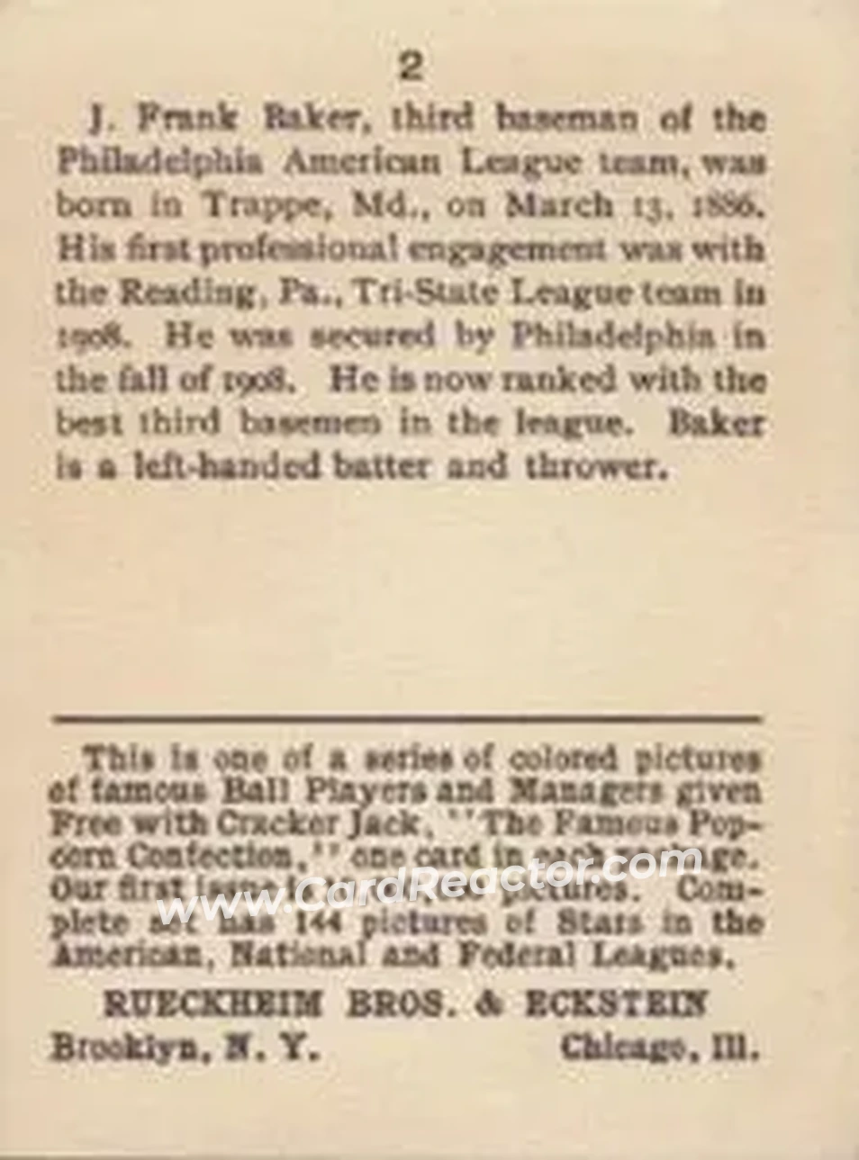 Back of Frank Baker