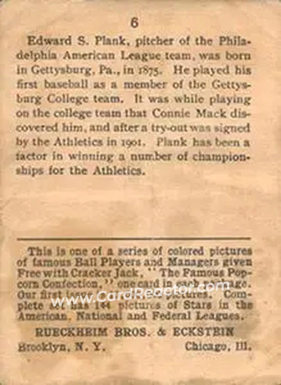 Back of Eddie Plank