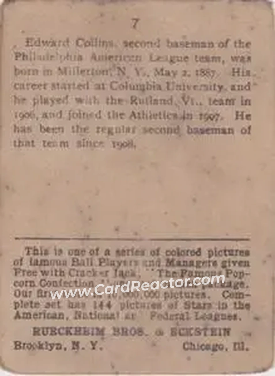 Back of Eddie Collins