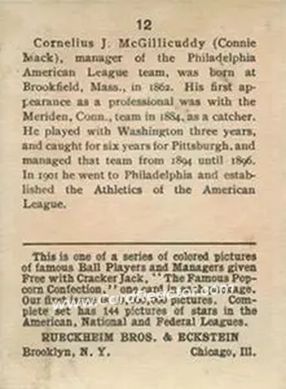 Back of Connie Mack