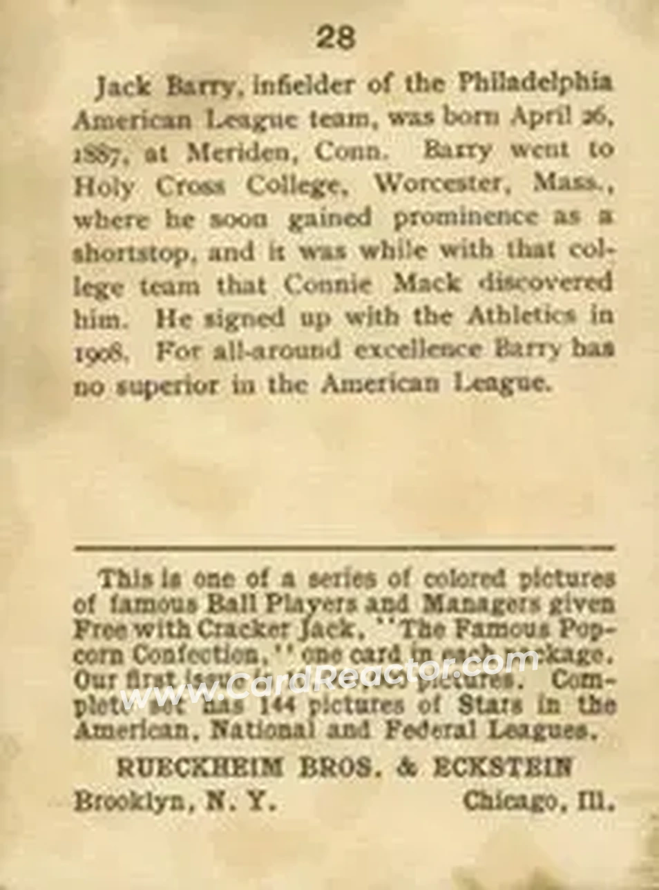 Back of Jack Barry