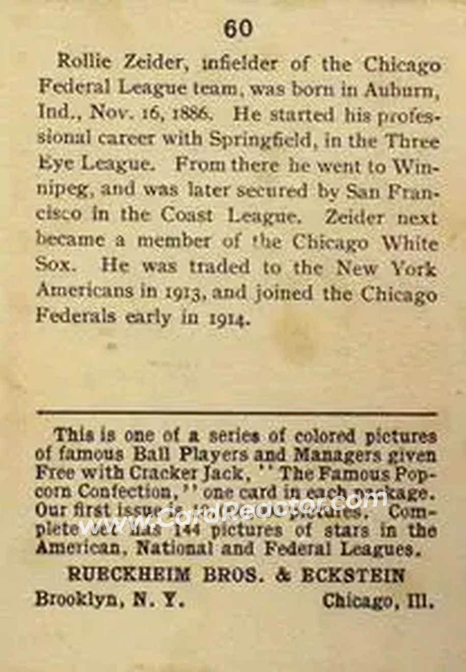Back of Rollie Zeider