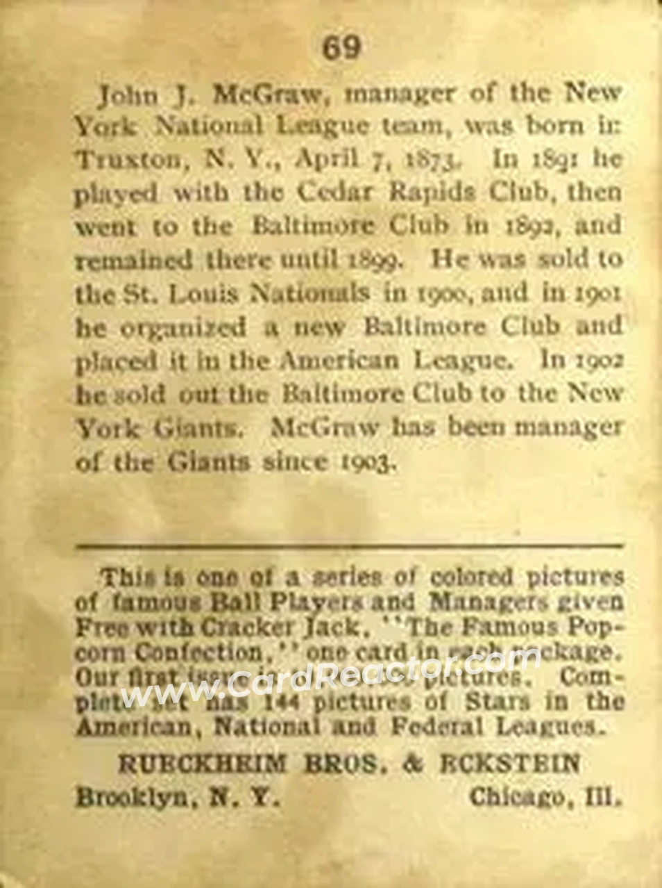 Back of John McGraw