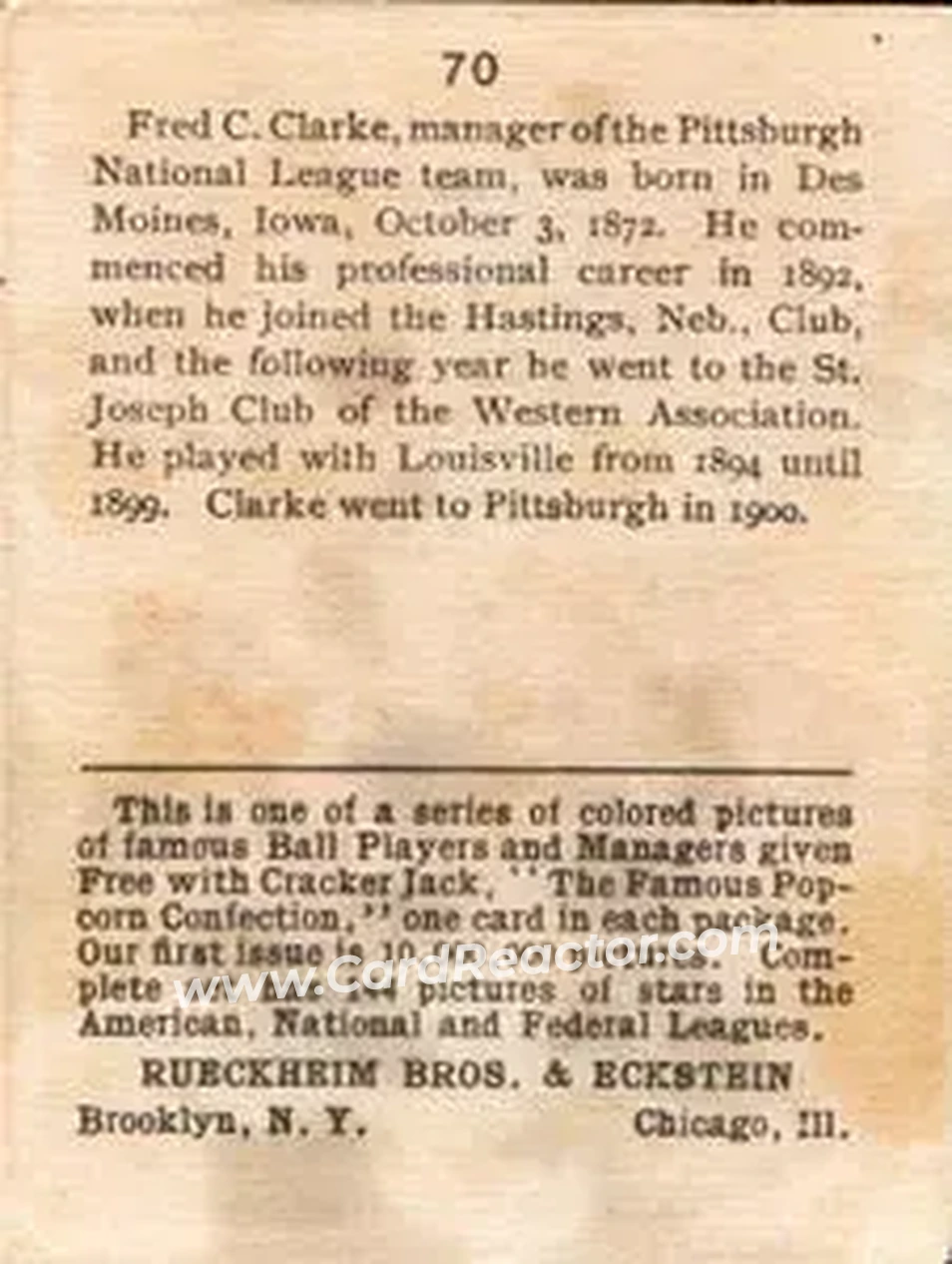 Back of Fred Clarke