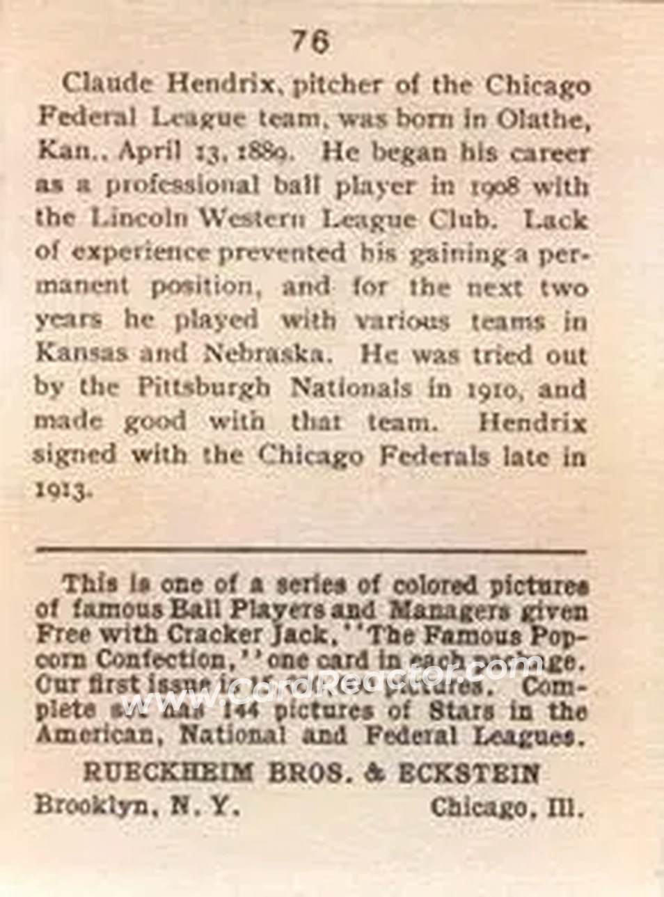 Back of Claude Hendrix