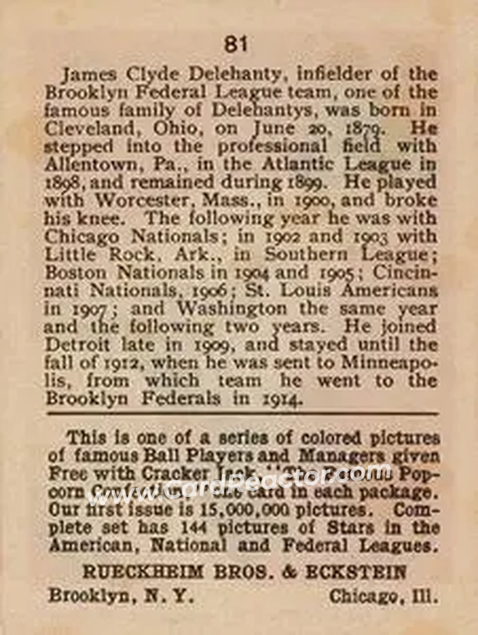 Back of Jim Delahanty