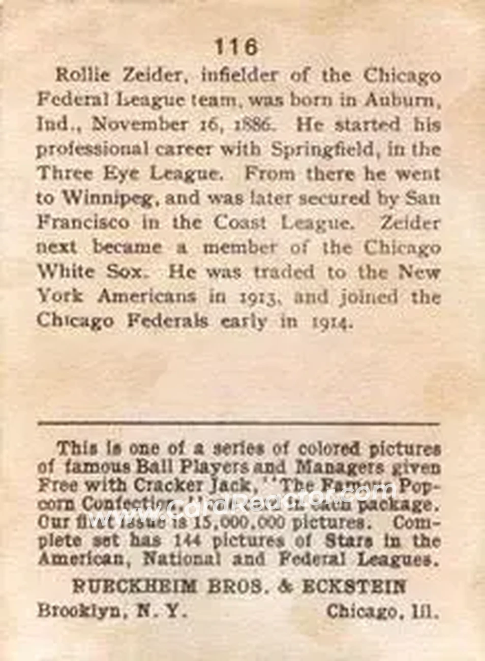 Back of Rollie Zeider