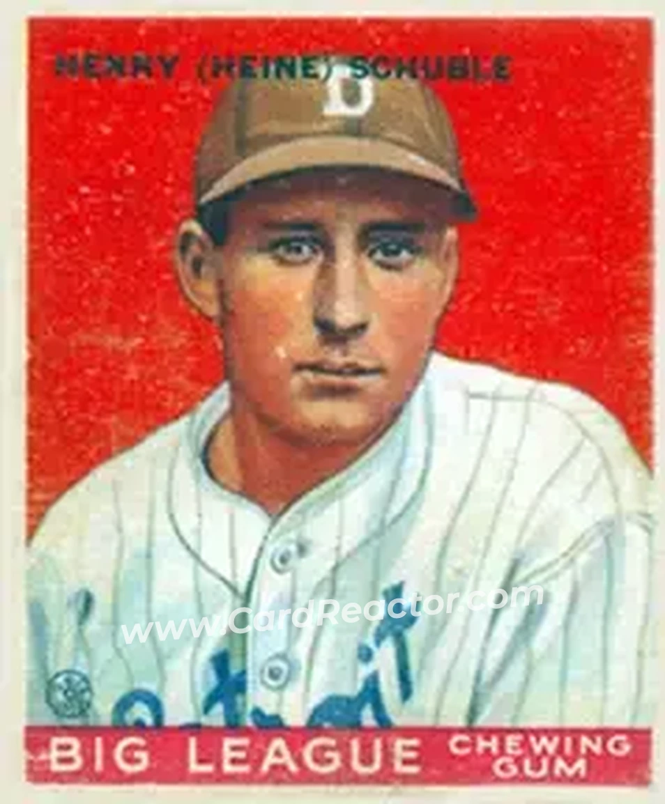 1933 Goudey (R319) #4 Henry “Heinie” Schuble