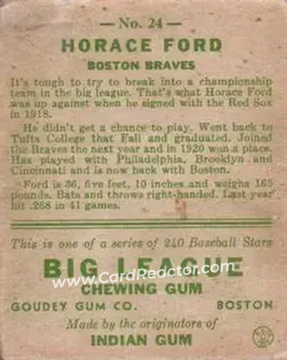 Back of Horace Ford