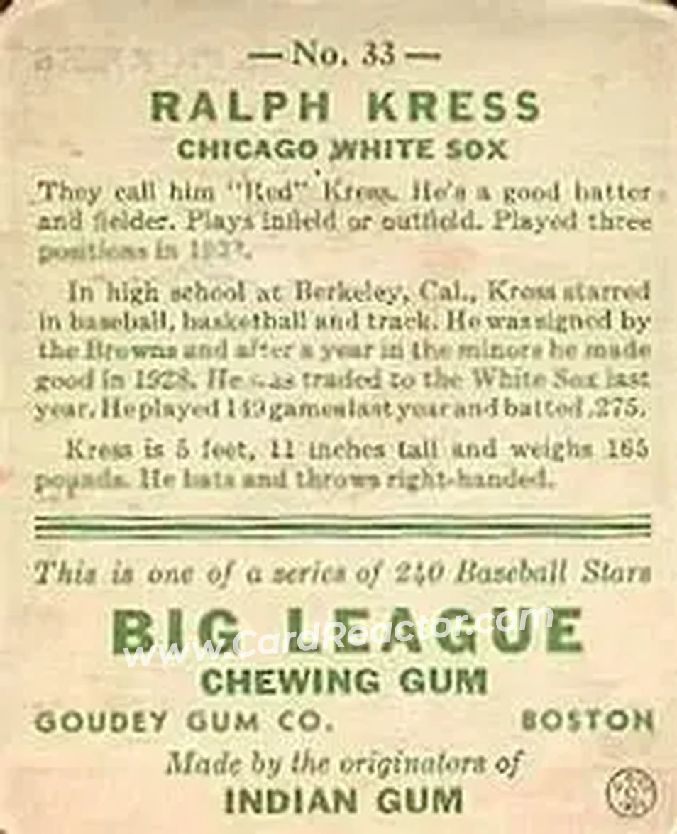 Back of Red Kress