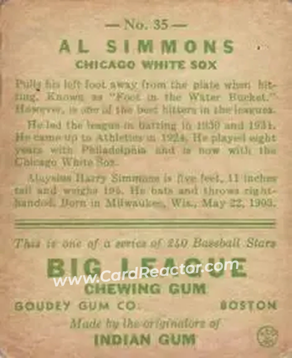 Back of Al Simmons