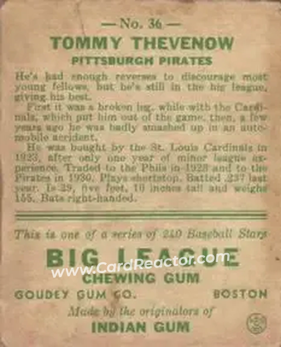 Back of Tommy Thevenow