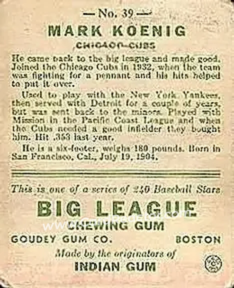 Back of Mark Koenig