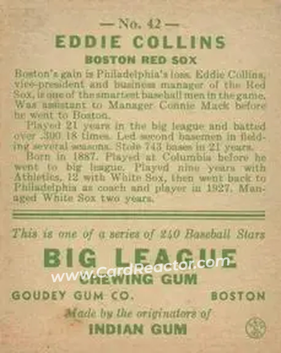 Back of Eddie Collins