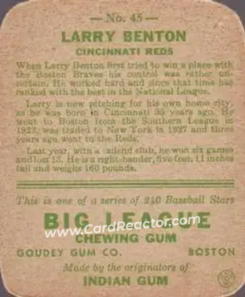 Back of Larry Benton