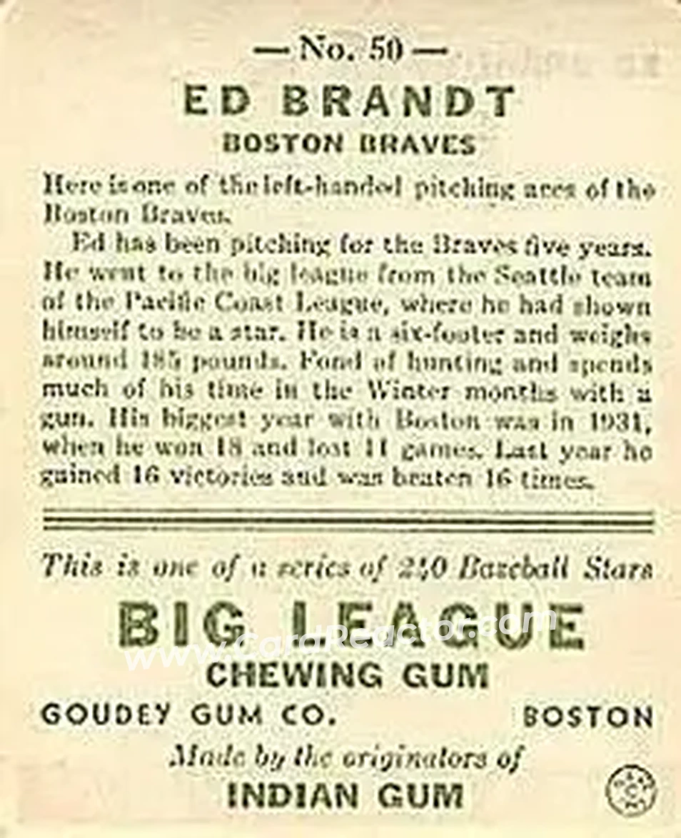 Back of Ed Brandt