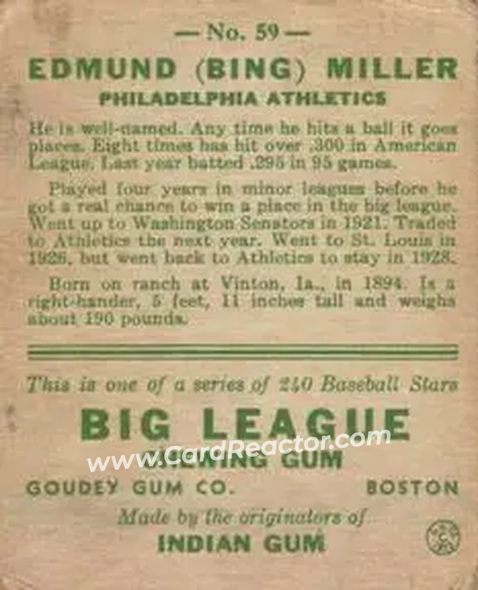 Back of Edmund “Bing” Miller