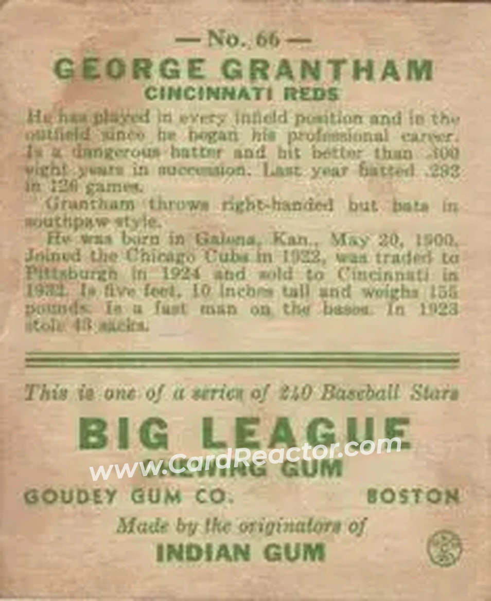 Back of George Grantham