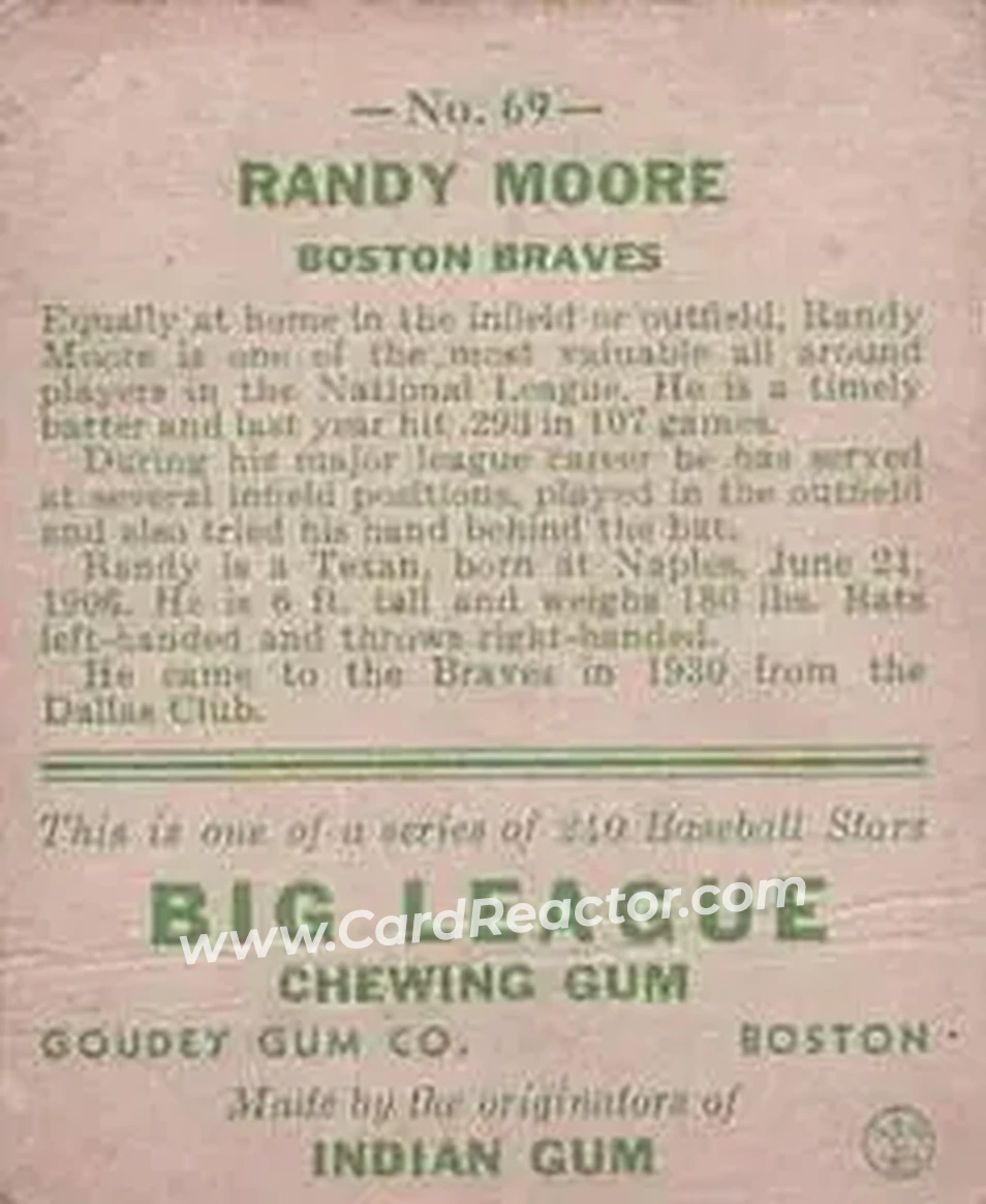 Back of Randy Moore
