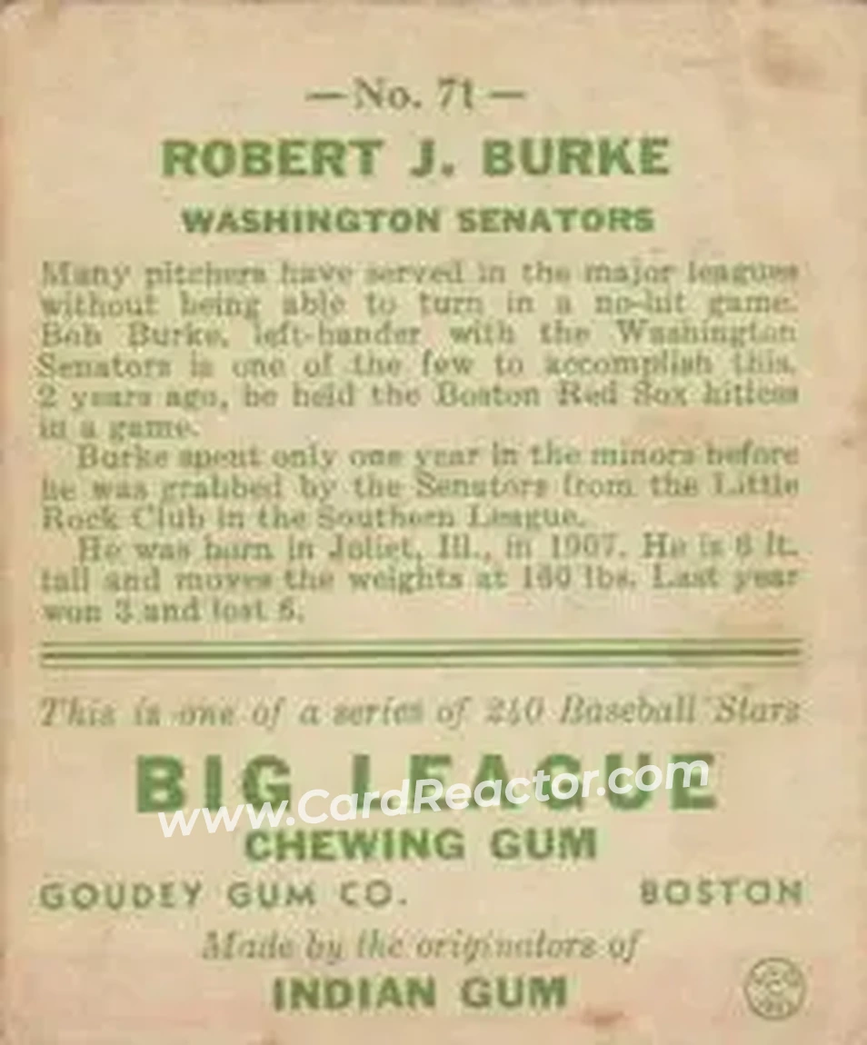 Back of Robert J. Burke