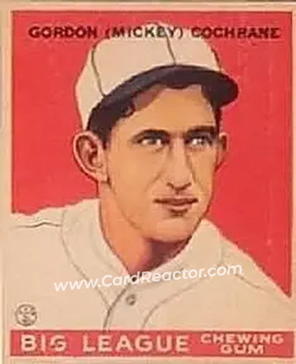 1933 Goudey (R319) #76 Mickey Cochrane