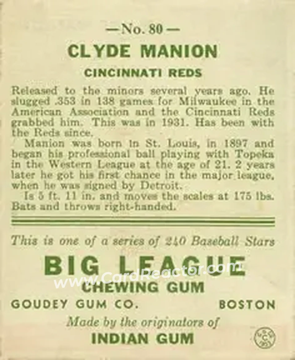 Back of Clyde Manion