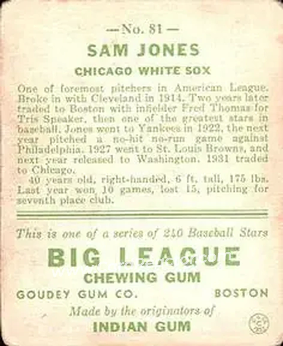 Back of Sam Jones