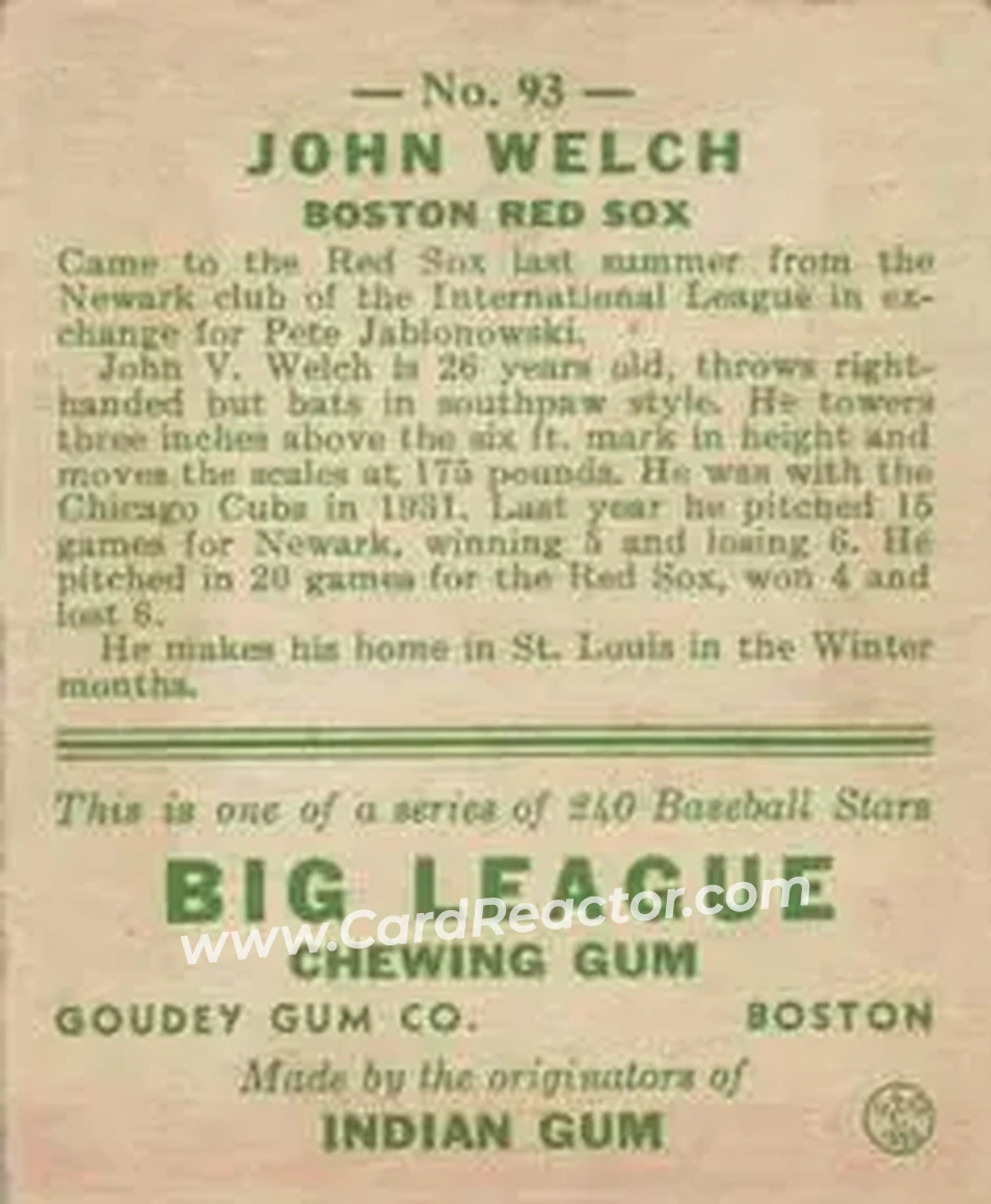 Back of John Welch