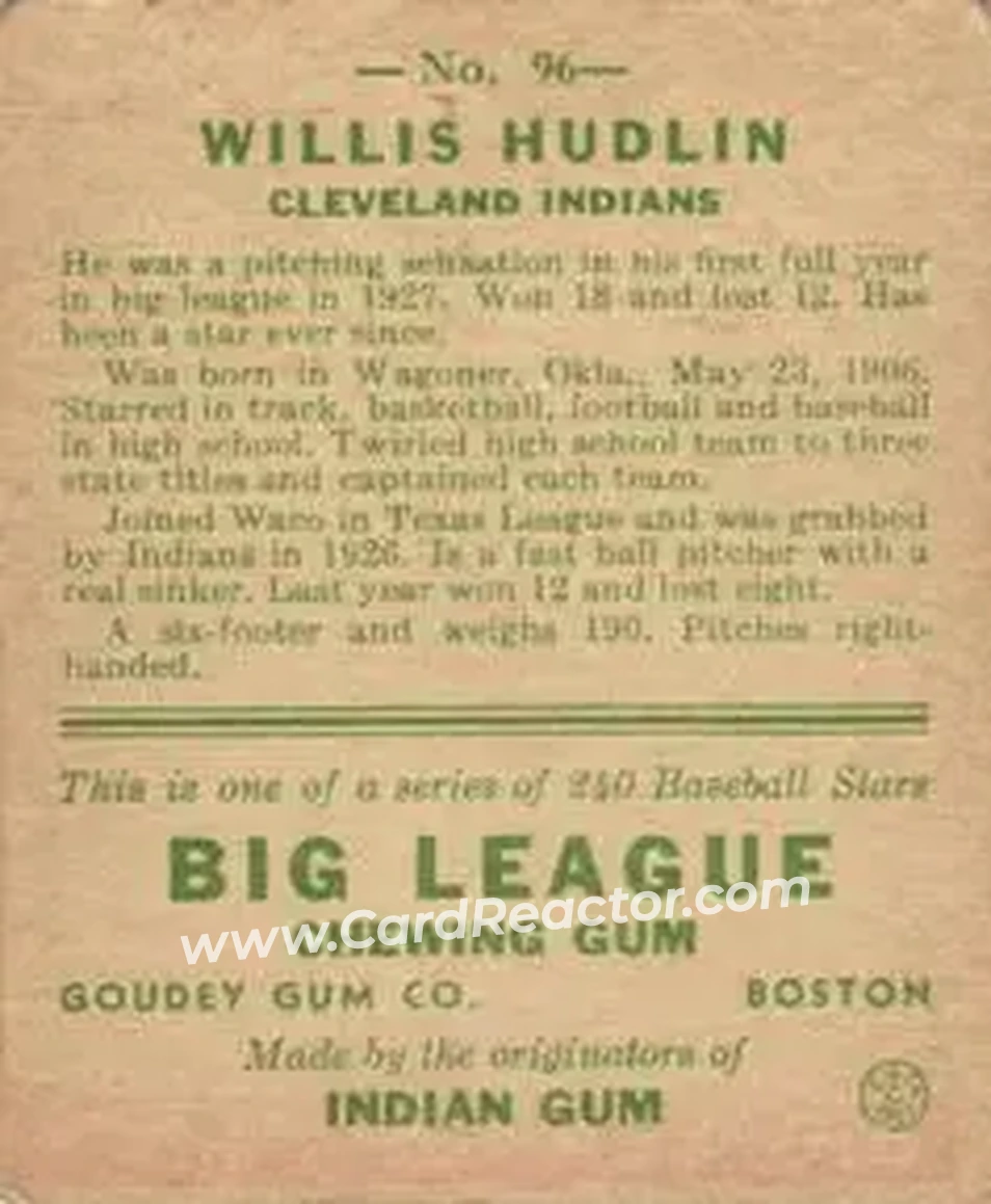 Back of Willis Hudlin