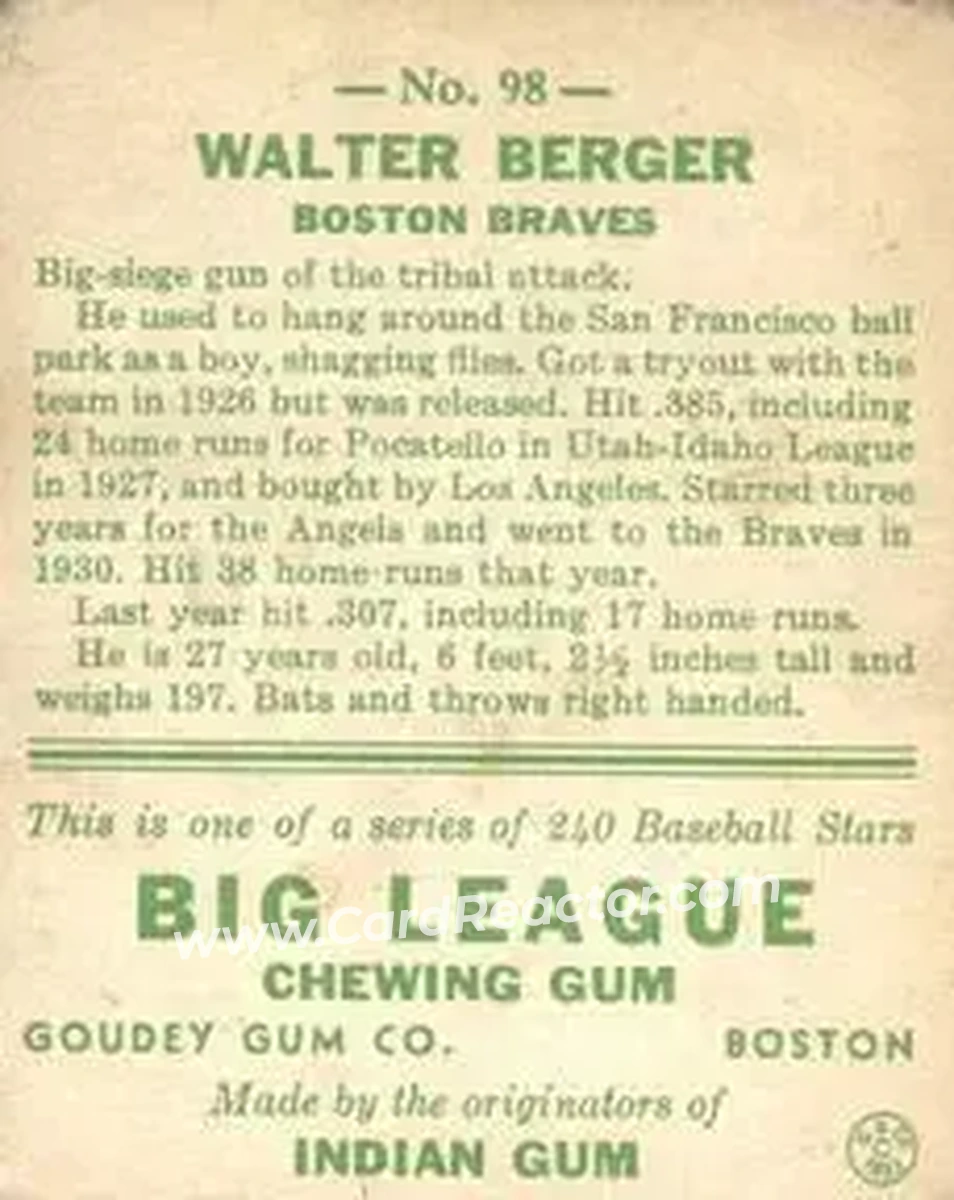 Back of Walter Berger