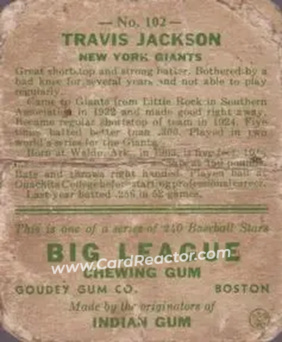 Back of Travis Jackson