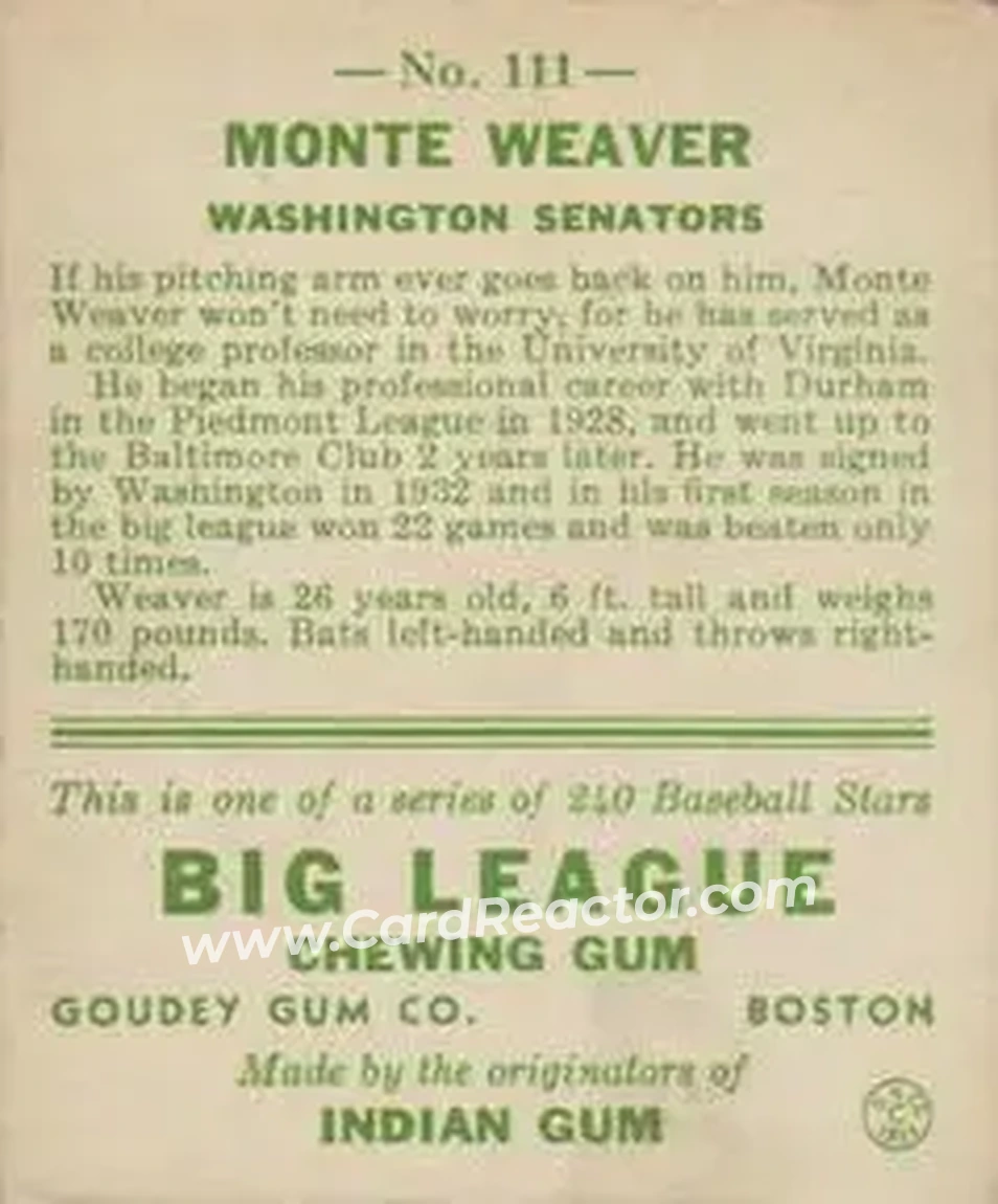 Back of Monte Weaver