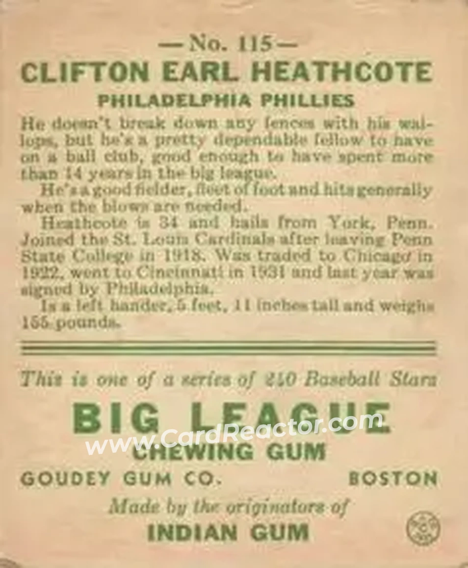 Back of Clifton Earl Heathcote