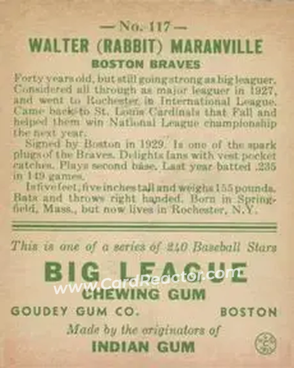Back of Rabbit Maranville