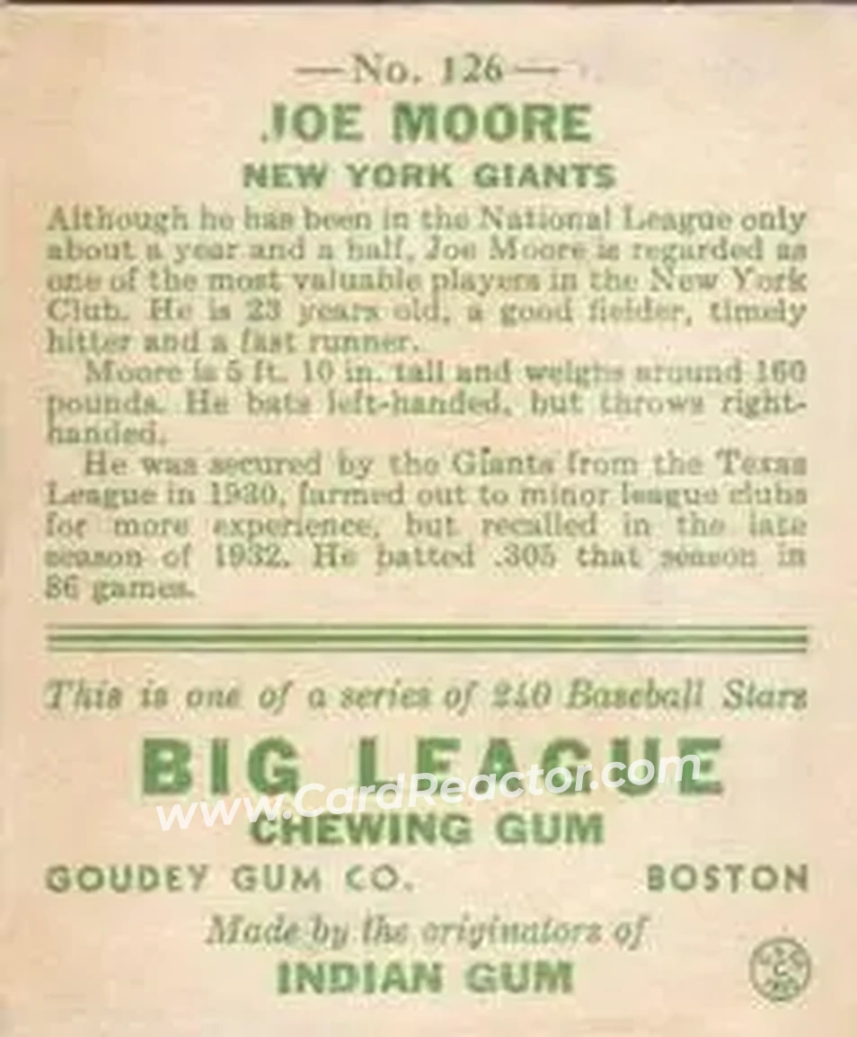 Back of Joe Moore