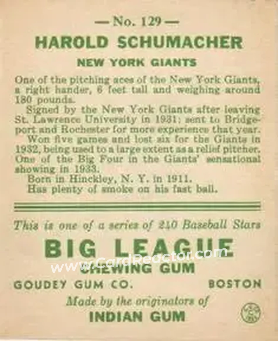 Back of Harold Schumacher