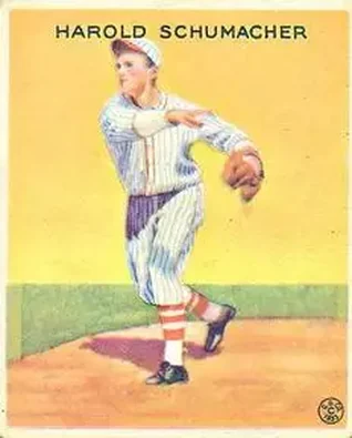 1933 Goudey (R319) #129 Harold Schumacher