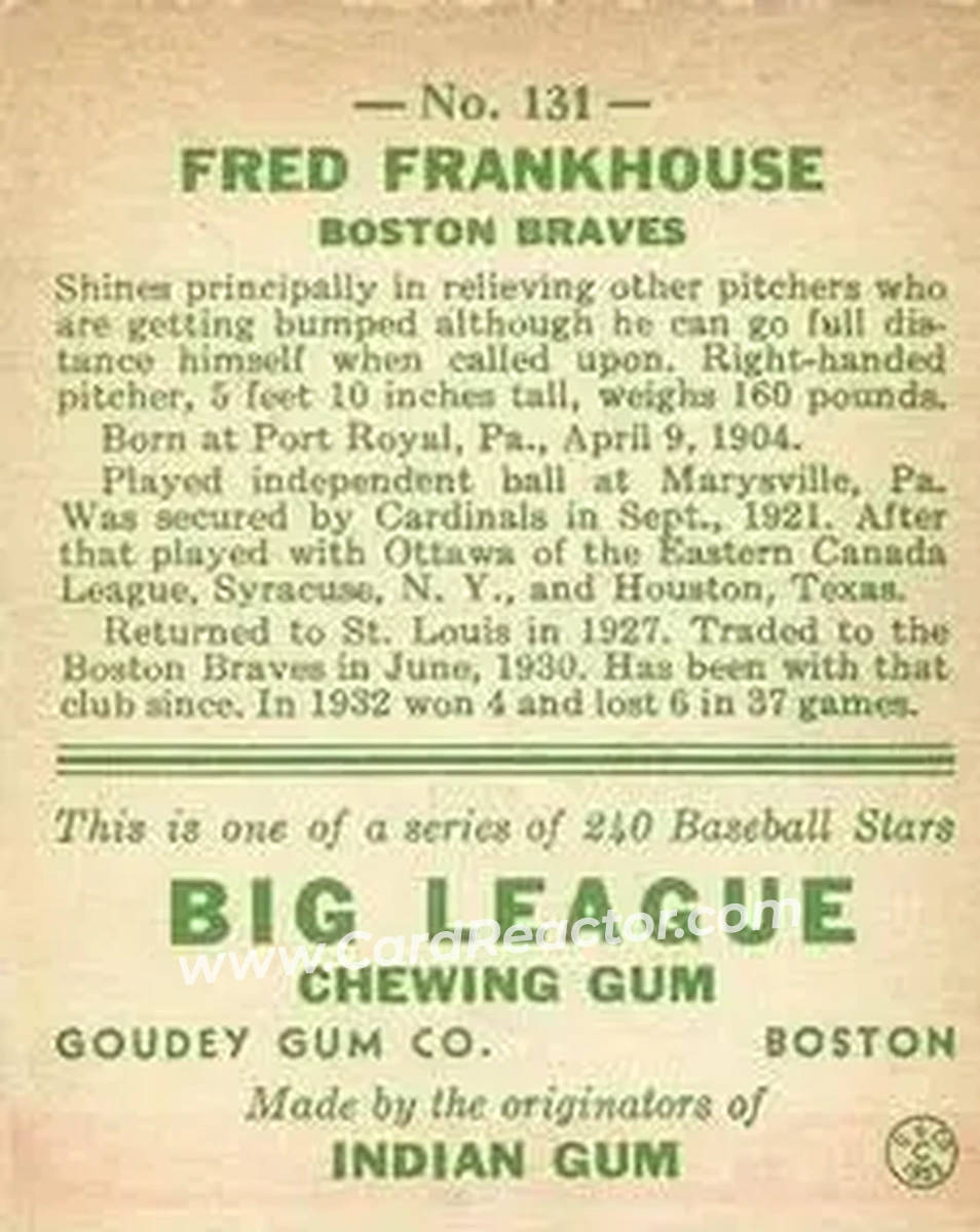 Back of Fred Frankhouse
