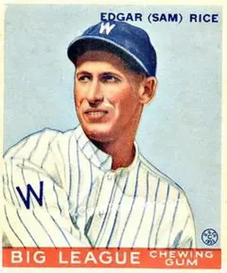 1933 Goudey (R319) #134 Sam Rice