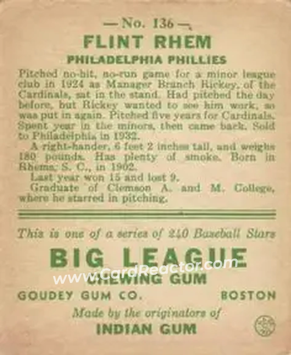 Back of Flint Rhem