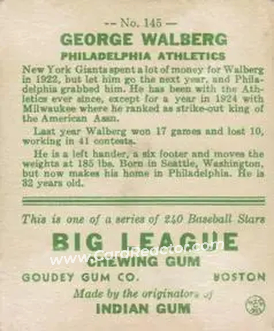 Back of George Walberg