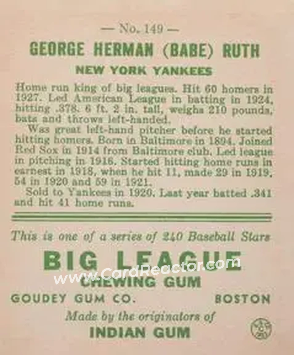 Back of Babe Ruth