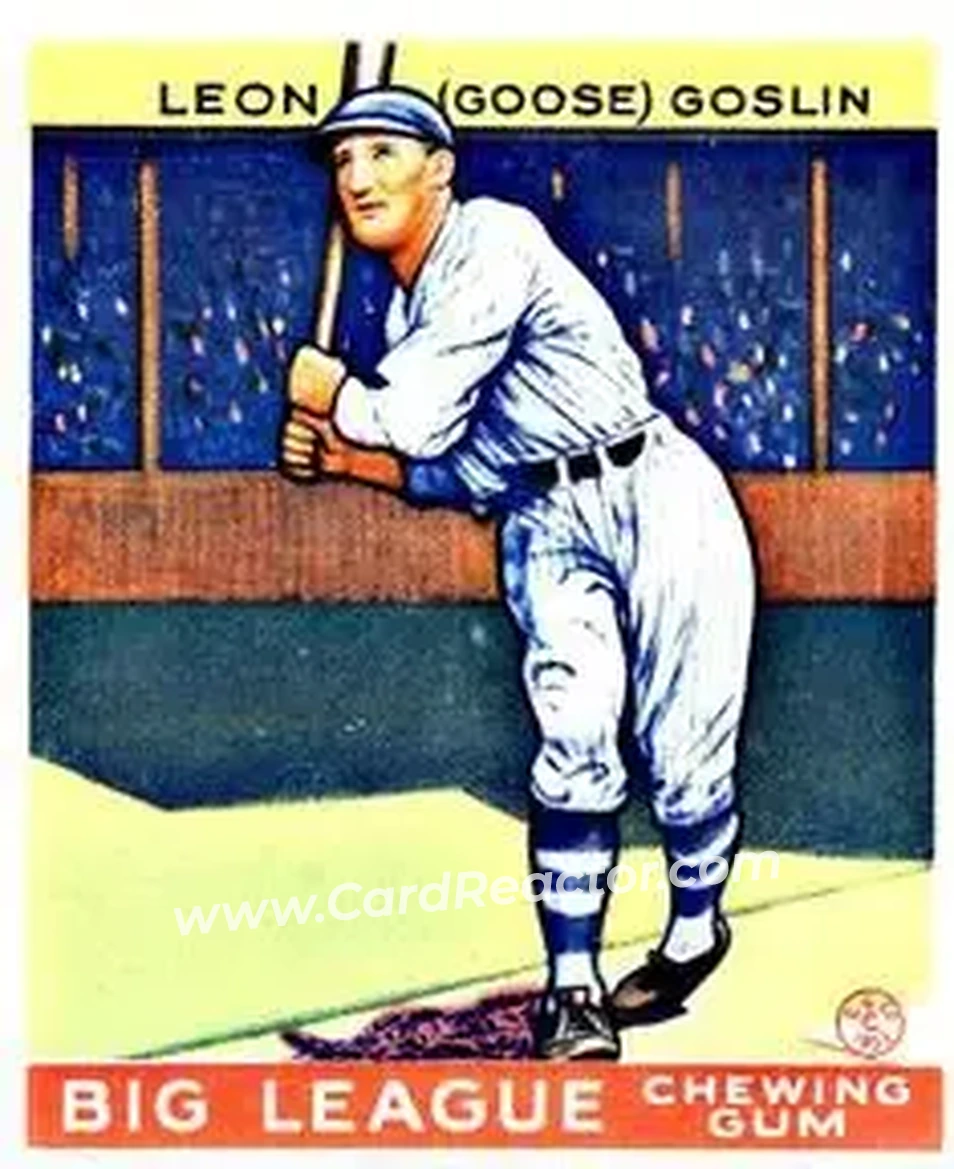 1933 Goudey (R319) #168 Goose Goslin